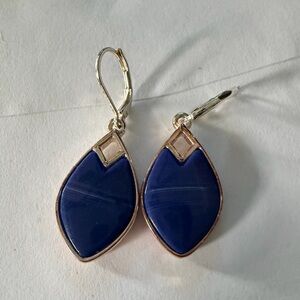 Elegant Navy Blue Teardrop Dangle Earrings Nine West